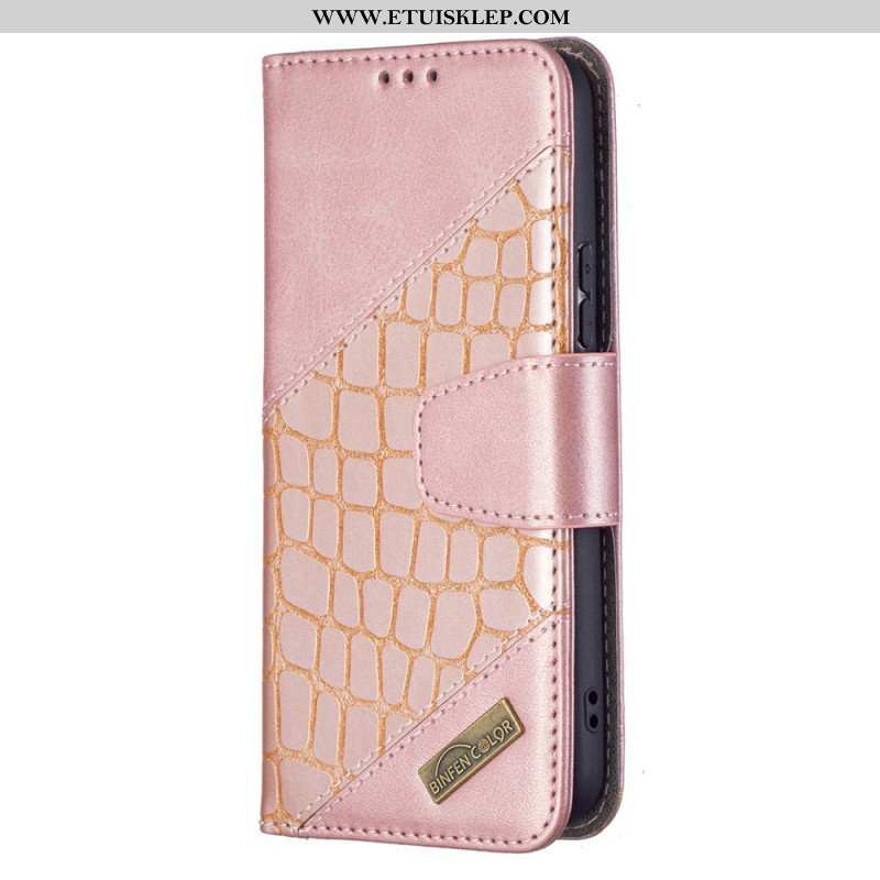 Etui Folio do Samsung Galaxy S22 5G Klasyczny Efekt Skóry Krokodyla